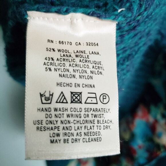 Anthropologie Far Away From Close Teal Wool Blend Cardigan - Picture 9 of 9